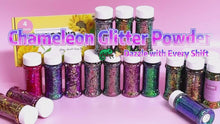 Load and play video in Gallery viewer, TCT-920 Chameleon Glitter Chunky Powder Color Shift Shaker for Crafts, DIY, Manicure, Epoxy Resin, Non-Toxic PET Glitter, Wholesale, Made in Guangdong China
