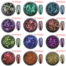 Load image into Gallery viewer, TCT-247 Chameleon Multi Chrome Nail Powder Natural Mica Iridescent Nail Flakes
