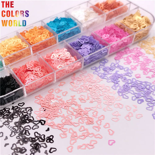 Hollow Heart Solvent Resistant Glitter