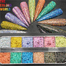 Load image into Gallery viewer, TCT-357 Curl Fish Scale Laser Color Solvent Resistant Nails Glitter Tattoo Nail Gel Polish
