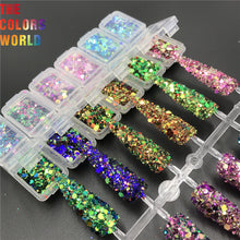 Load image into Gallery viewer, TCT-565 Shinning Chameleon Chunky Nail Glitter Nail Art Decoration 청키 글리터 네일 아트 Tumbler Crafts DIY Manicure Festival Accessories
