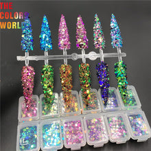 Load image into Gallery viewer, TCT-565 Shinning Chameleon Chunky Nail Glitter Nail Art Decoration 청키 글리터 네일 아트 Tumbler Crafts DIY Manicure Festival Accessories

