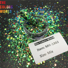 Load image into Gallery viewer, TCT-565 Shinning Chameleon Chunky Nail Glitter Nail Art Decoration 청키 글리터 네일 아트 Tumbler Crafts DIY Manicure Festival Accessories
