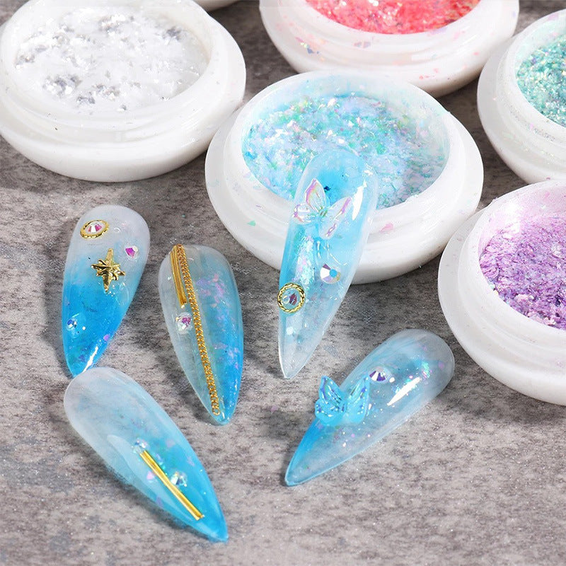 TCT-600 Polarizing Opal Flake Blue Iridescent Confetti Nails Glitter ногти дизайн светящиеся uñas Manicure Festival Accessories