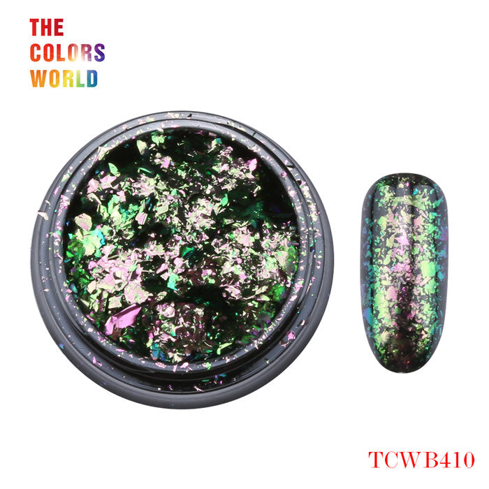 TCT-247 Chameleon Multi Chrome Nail Powder Natural Mica Iridescent Nail Flakes