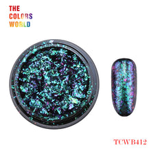 Load image into Gallery viewer, TCT-247 Chameleon Multi Chrome Nail Powder Natural Mica Iridescent Nail Flakes
