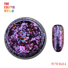 Load image into Gallery viewer, TCT-247 Chameleon Multi Chrome Nail Powder Natural Mica Iridescent Nail Flakes
