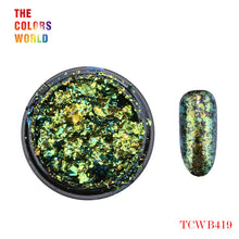Load image into Gallery viewer, TCT-247 Chameleon Multi Chrome Nail Powder Natural Mica Iridescent Nail Flakes
