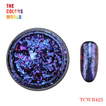 Load image into Gallery viewer, TCT-247 Chameleon Multi Chrome Nail Powder Natural Mica Iridescent Nail Flakes
