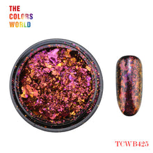 Load image into Gallery viewer, TCT-247 Chameleon Multi Chrome Nail Powder Natural Mica Iridescent Nail Flakes
